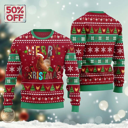 Funny Chicken Christmas Sweater: Farmhouse Holiday Pullover