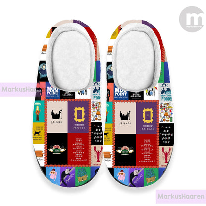 Personalized Name Friends TV Show 3D All Over Print Slipper, Custom Rubber Slipper, Winter Slipper, Cotton Slipper, Christmas Slippers