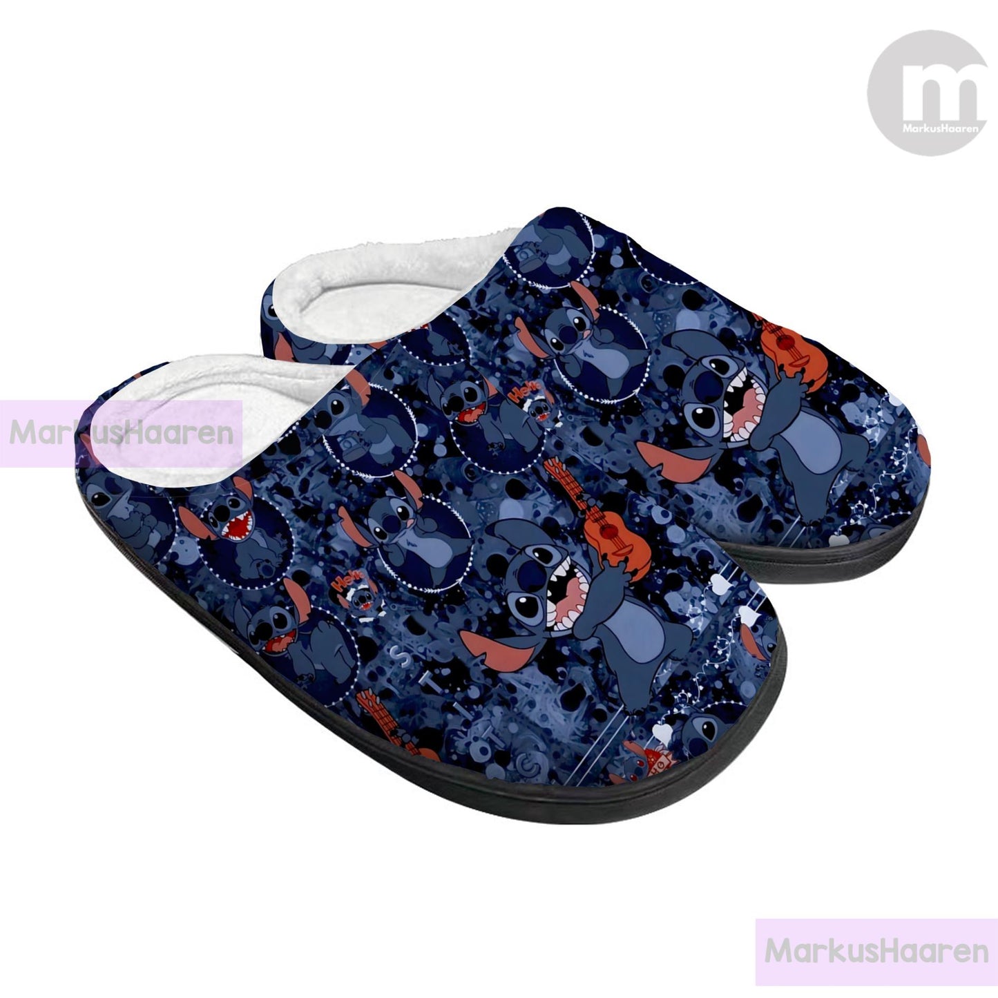 Personalized Lilo and Stitch 3D All Over Print Slipper, Custom Cartoon Rubber Slipper, Winter Slipper, Cotton Slipper, Christmas Slippers