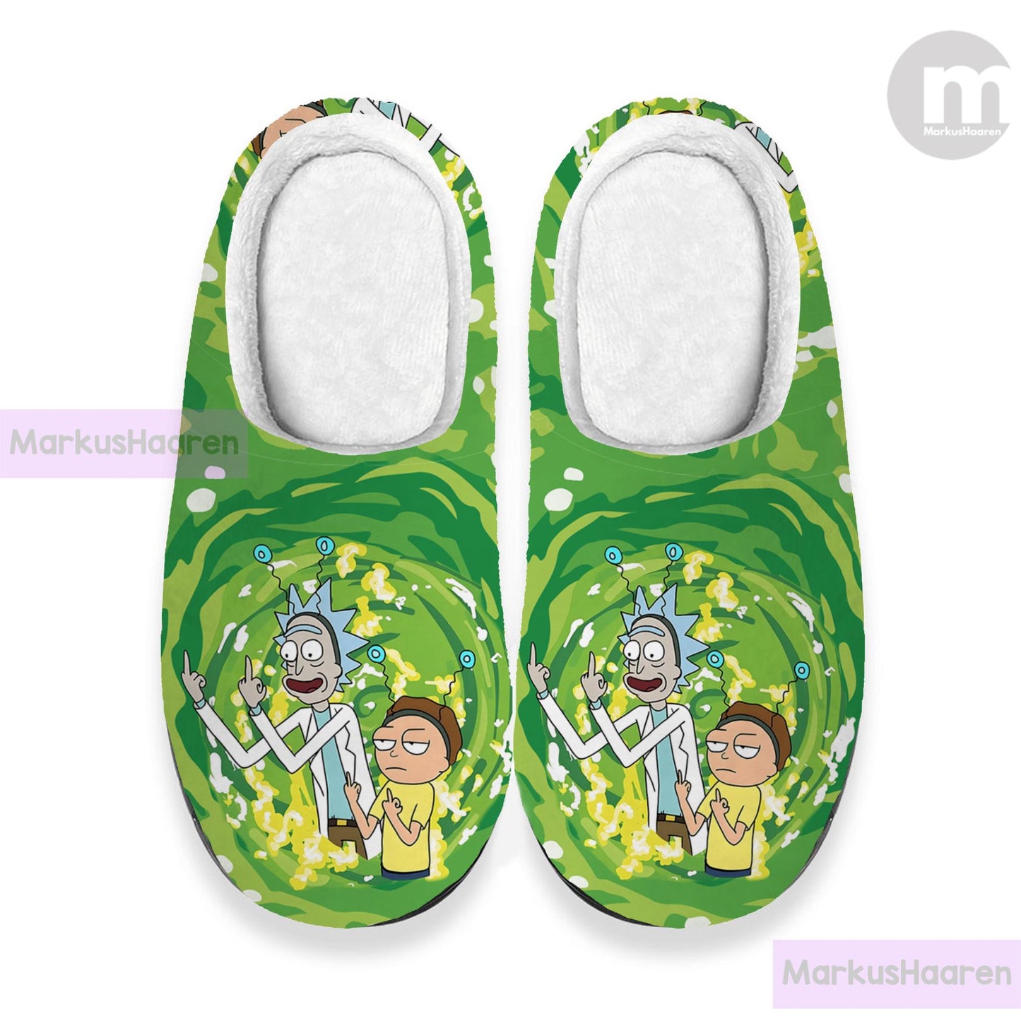 Personalized Name Rick and Morty 3D All Over Print Slipper, Winter Slipper, Custom Rubber Slipper, Cotton Slipper, Christmas Slippers