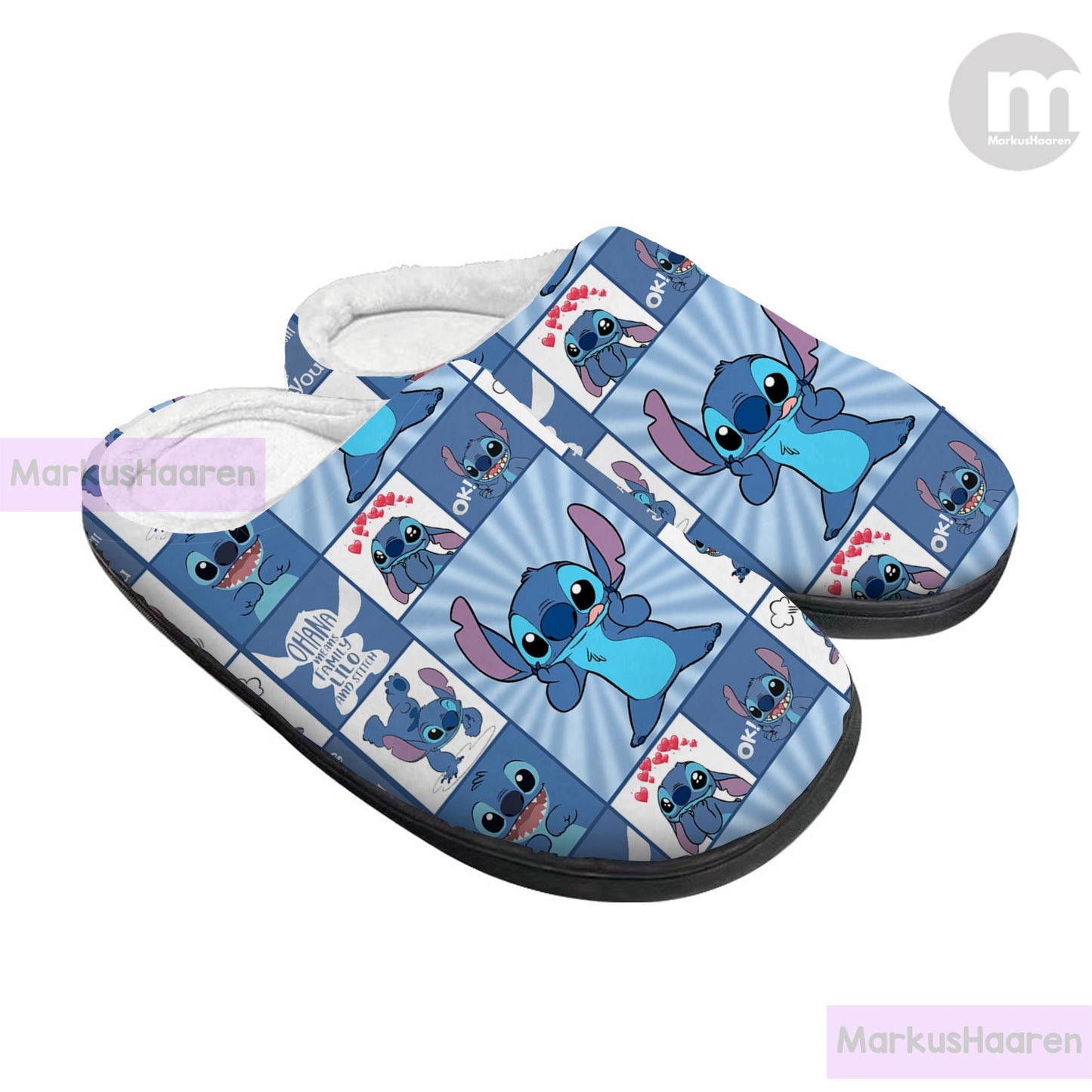 Personalized Lilo and Stitch Cartoon 3D All Over Printed Slipper, Custom Rubber Slipper, Winter Slipper, Cotton Slipper, Christmas Slippers