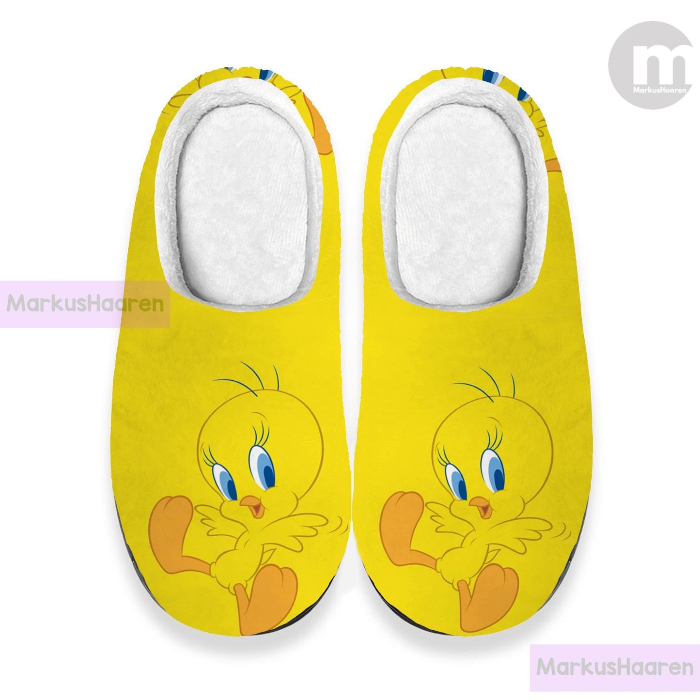 Personalized Name Tweety Bird 3D All Over Printed Slipper, Custom Rubber Slipper, Winter Indoor Slipper, Cotton Slipper, Christmas Slippers