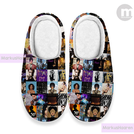 Personalized Name Prince Purple Rain 3D All Over Print Slipper, Cotton Slipper, Custom Rubber Slipper, Christmas Slippers, Winter Slipper