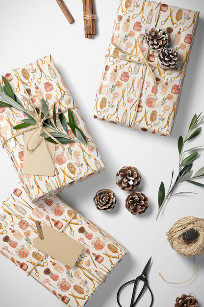 Salon Themed Wrapping Paper Hairdresser Gift Wrap for Christmas Birthdays Clients and Beauty Lovers 2025 #4