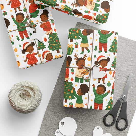Black Joy Christmas Wrapping Paper: African American Holiday Design
