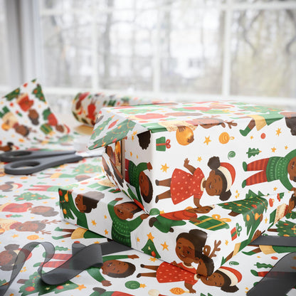 Black Joy Christmas Wrapping Paper: African American Holiday Design