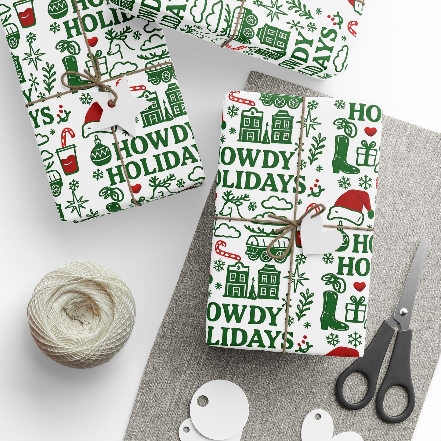 Western Christmas Wrapping Paper: Howdy Holidays Cowboy Gift Wrap