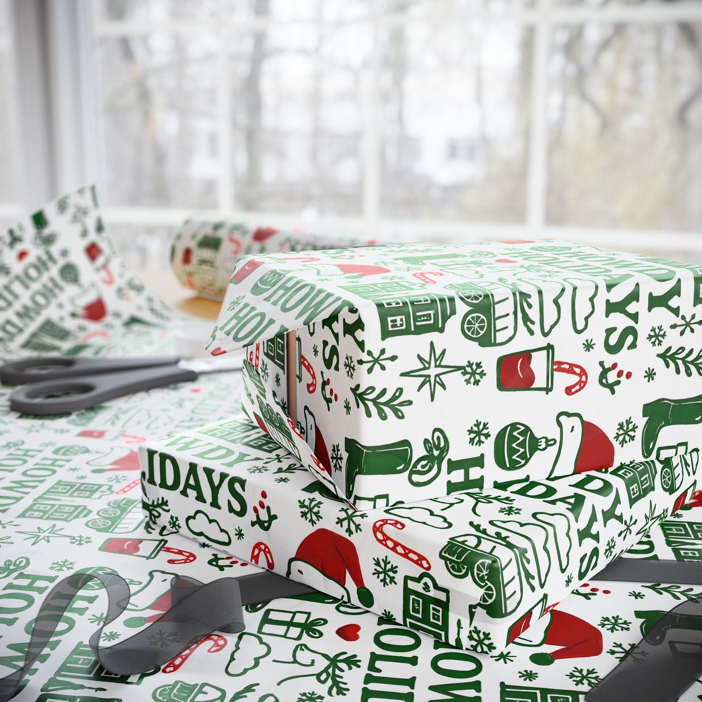 Western Christmas Wrapping Paper: Howdy Holidays Cowboy Gift Wrap