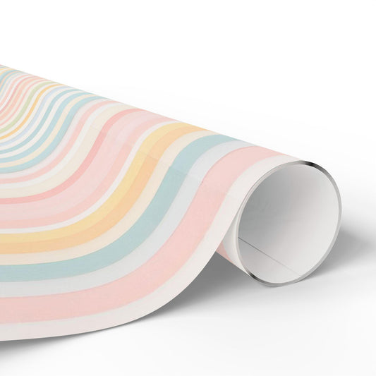 Pastel Striped Wrapping Paper, Rainbow Gift Wrap for Birthday, Baby Shower, Wedding, Holiday, Cute Colorful Aesthetic Gift Wrap Sheets