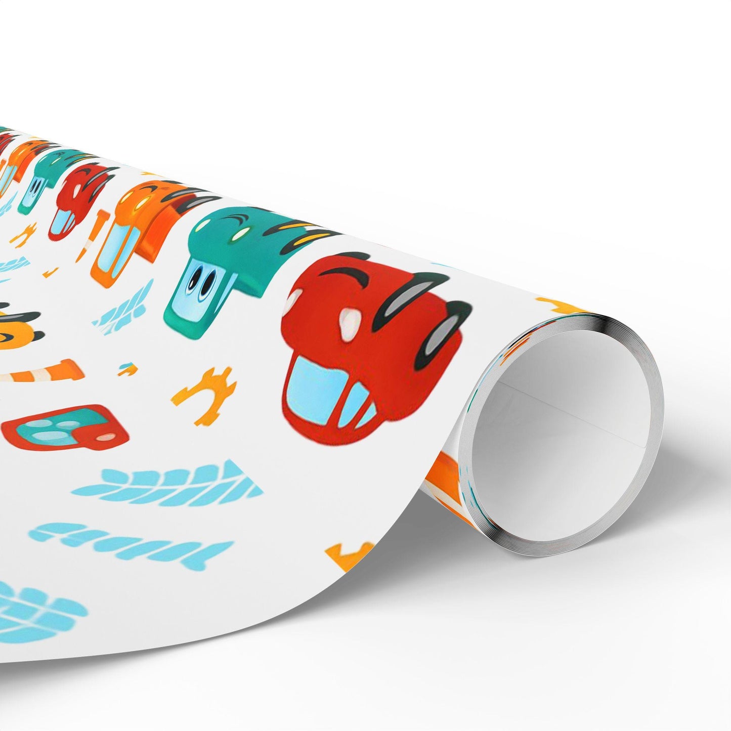 Cartoon Car Wrapping Paper: Fun Auto-Themed Kids Birthday Gift Wrap
