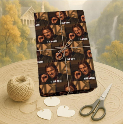 Boromir It is a gift wrapping paper - Lord of the Rings Fellowship LOTR - Gift Wrap