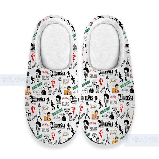 King of rock n roll Elvis Presley 3D All Over Print Slipper, Lightweight Rubber Sole, Custom Rubber Slipper, Cotton Slipper, Winter Slipper