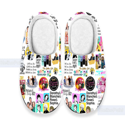 The Golden Girls 3D All Over Print Winter Indoor Slipper, Custom Rubber Slippers, Winter Slippers, Lightweight Rubber Sole, Cotton Slipper