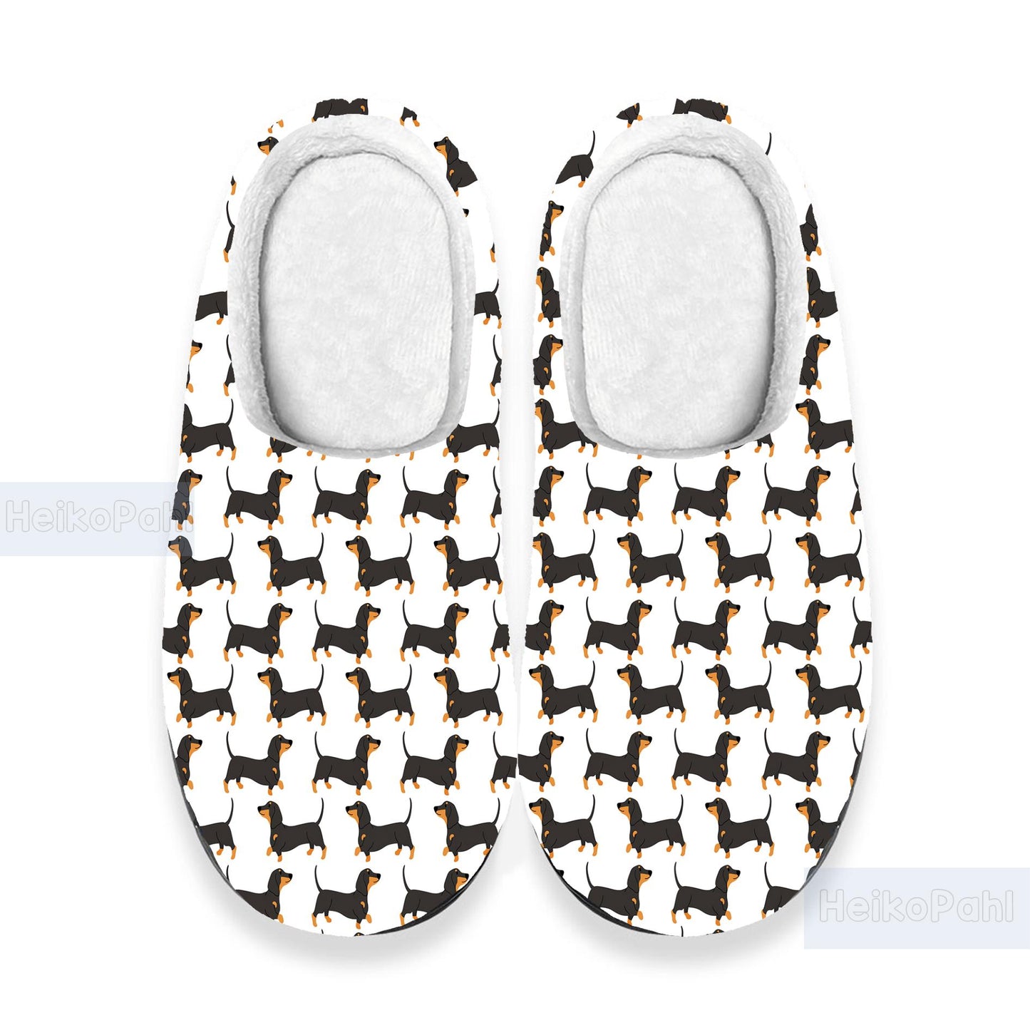 Dachshund 3D All Over Print Indoor Slippers, Custom Rubber Slippers, Dachshund Winter Slippers, Lightweight Rubber Sole, Cotton Slipper