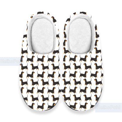 Dachshund 3D All Over Print Indoor Slippers, Custom Rubber Slippers, Dachshund Winter Slippers, Lightweight Rubber Sole, Cotton Slipper