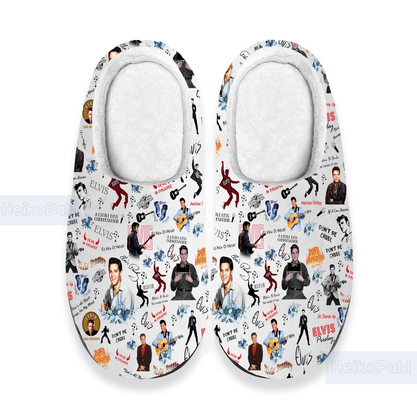 Elvis Presley 3D All Over Print Winter Indoor Slipper, Lightweight Rubber Sole, Custom Rubber Slipper, Winter Slipper, Cotton Slipper