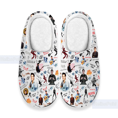 Elvis Presley 3D All Over Print Winter Indoor Slipper, Lightweight Rubber Sole, Custom Rubber Slipper, Winter Slipper, Cotton Slipper