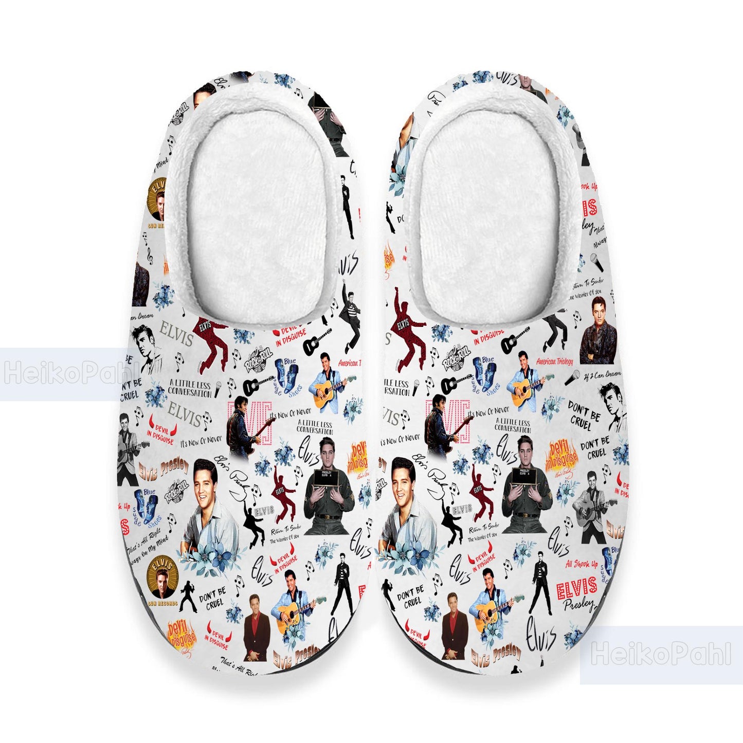Elvis Presley 3D All Over Print Winter Indoor Slipper, Lightweight Rubber Sole, Custom Rubber Slipper, Winter Slipper, Cotton Slipper