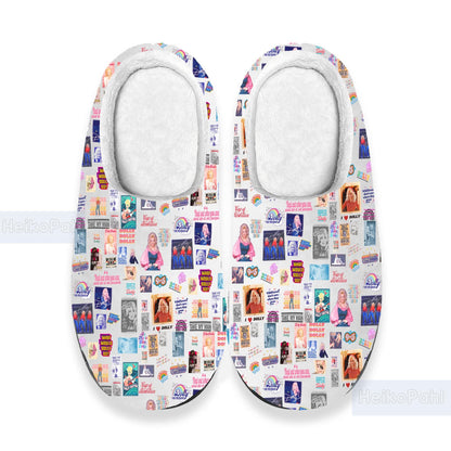 Dolly Parton 3D All Over Print Indoor Slippers, Custom Rubber Slippers, Winter Slippers, Lightweight Rubber Sole, Music Cotton Slipper