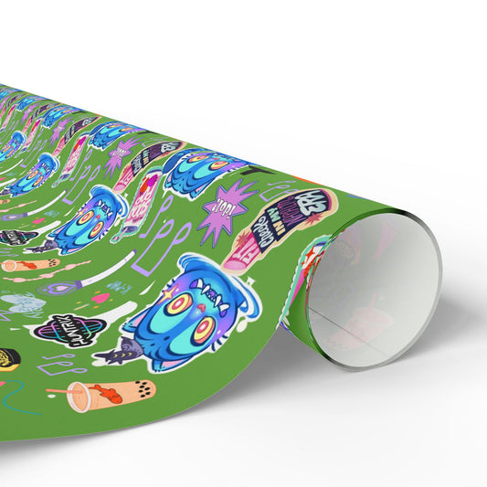 KPOP Demon Hunter Wrapping Paper Roll | DERPY TIGER Design | Christmas Gift Wrap for All Occasions, Huntrix, Saja Boys, Holiday Packaging,