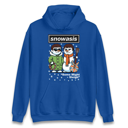 Snowasis Some Might Sleigh Christmas Jumper, Funny xmas Music Band Spoof Hoodie, Music Lovers Christmas T shirt, Snowman Singers Band Top