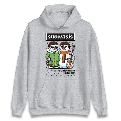 Snowasis Some Might Sleigh Christmas Jumper, Funny xmas Music Band Spoof Hoodie, Music Lovers Christmas T shirt, Snowman Singers Band Top