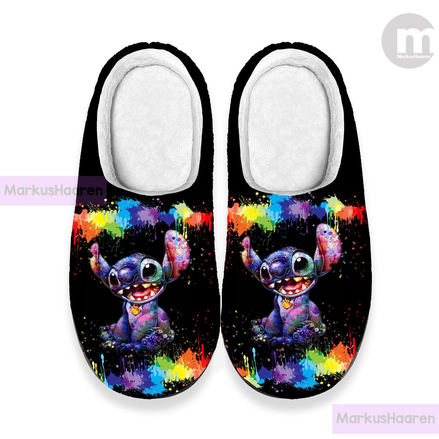 Personalized Colorful Lilo and Stitch 3D All Over Printed Slipper, Custom Rubber Slipper, Winter Slipper, Cotton Slipper, Christmas Slippers