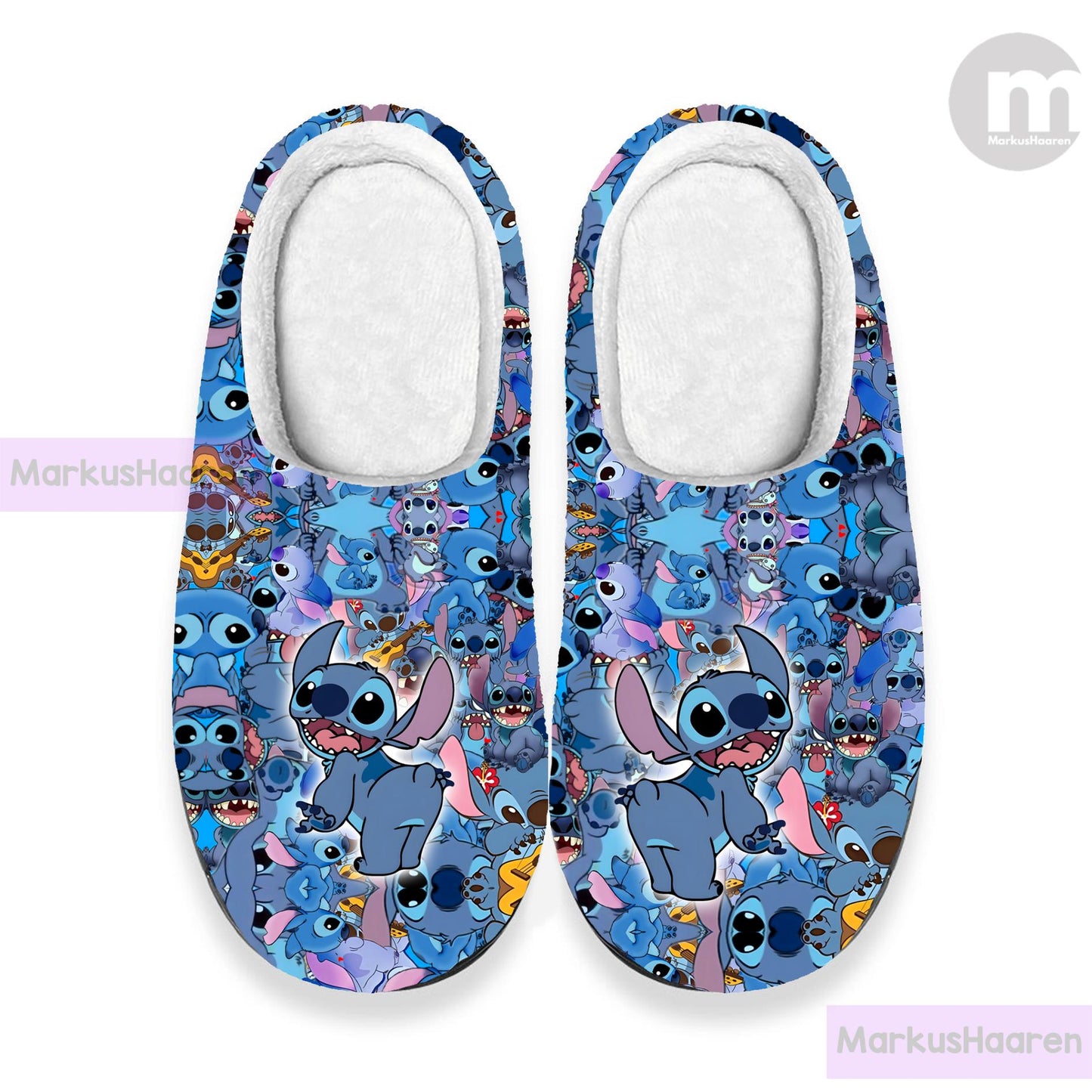 Personalized Cute  Lilo and Stitch 3D All Over Printed Slipper, Custom Rubber Slipper, Winter Slipper, Cotton Slipper, Christmas Slippers