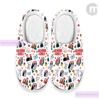 Personalized Name Gilmore Girls 3D All Over Print Slipper, Custom Rubber Slipper, Winter Indoor Slipper, Christmas Slippers, Cotton Slipper