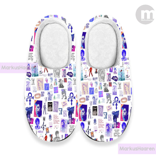 Personalized Prince Purple Rain 3D All Over Print Indoor Slippers, Custom Rubber Slipper, Cotton Slipper, Christmas Slippers, Winter Slipper