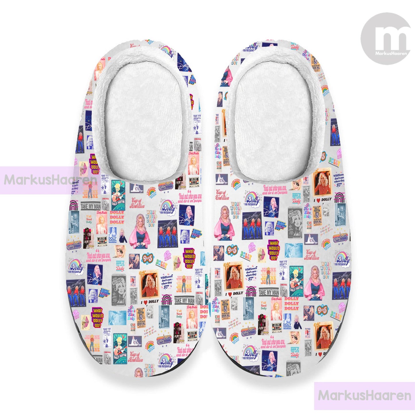 Personalized Name Dolly Parton Music 3D All Over Printed Slipper, Winter Slipper, Cotton Slipper, Custom Rubber Slipper, Christmas Slippers
