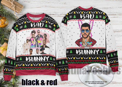 Bad Bunny Bowl 2026 Halftime Show Christmas Sweater, Bad Bunny Ugly Christmas Sweater, Benito Bowl Sweater for Family,Christmas Ugly Sweater