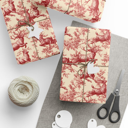 Vintage Christmas Toile Gift Wrap Holiday Gift Wrapping Paper Roll Christmas Gift Wrap Xmas Christmas Vintage Victorian Roll Gift Wrap Paper