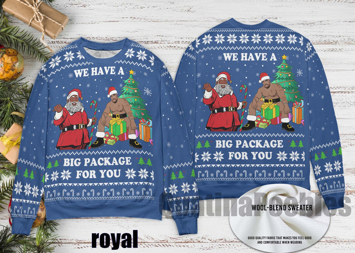 American Santa Barry Wood Christmas Sweater, Santa Barry Wood Funny Sweater for Family, Barry Wood Christmas Ugly Sweater