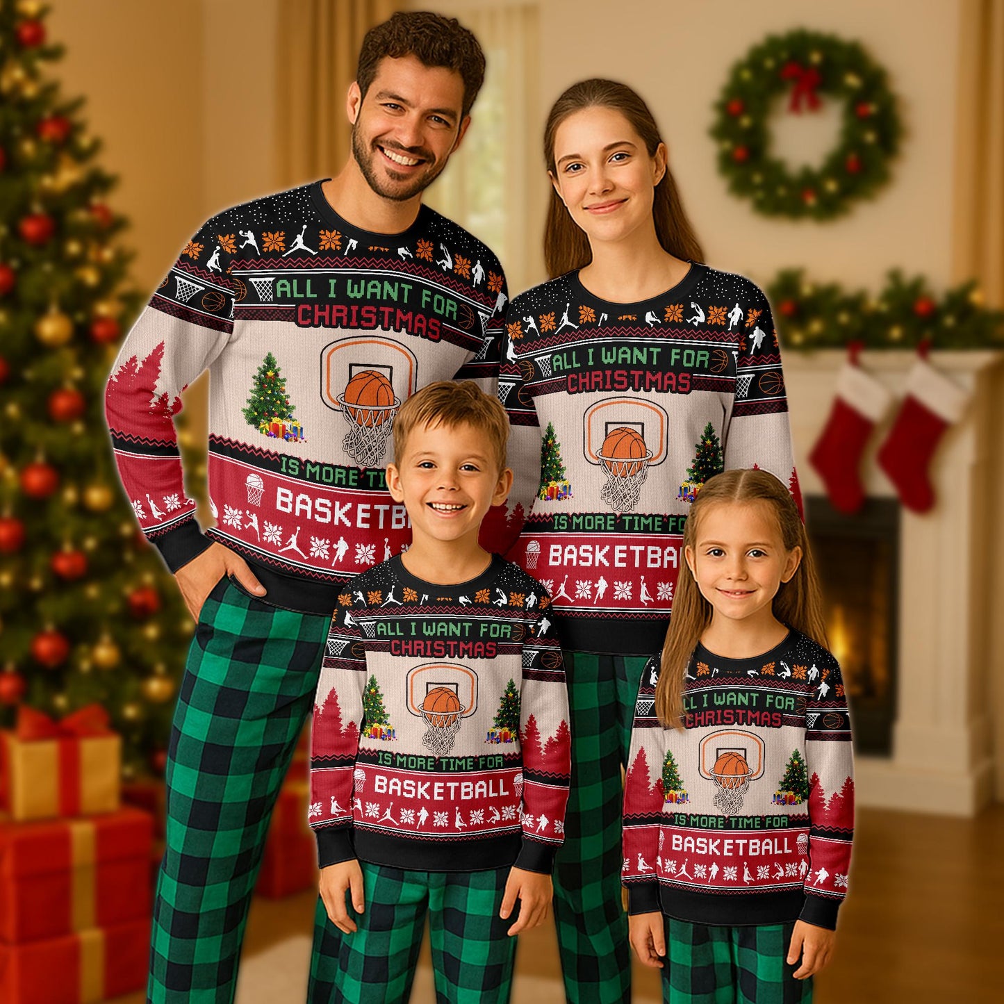 Is More Time For Basketball Ugly Christmas Sweater, Basketball Xmas Sweatshirt, Christmas Gift for Men Women Kid, Basketball Xmas Sweater