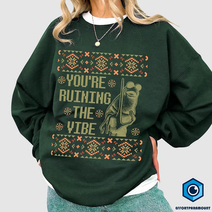 You're Ruining The Vibe Ugly Christmas Shirt, Marcus The Worm Xmas Sweatshirt, Funny Worm Meme Shirt, Xmas Holiday Sweatshirt
