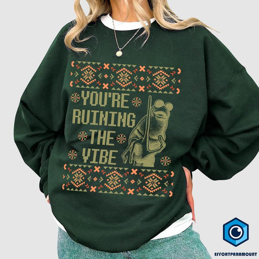 You're Ruining The Vibe Ugly Christmas Shirt, Marcus The Worm Xmas Sweatshirt, Funny Worm Meme Shirt, Xmas Holiday Sweatshirt