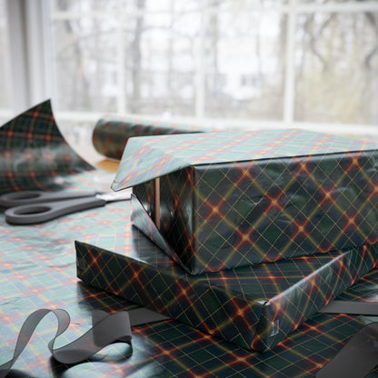 Vintage Tartan Christmas Wrapping Paper Green Tartan Wrapping Paper Roll for Christmas Holidays, Festive Gift Wrap, Xmas Present Paper