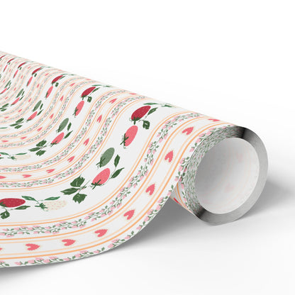 Pink Berry Wrapping Paper: Preppy Girly Gift Wrap