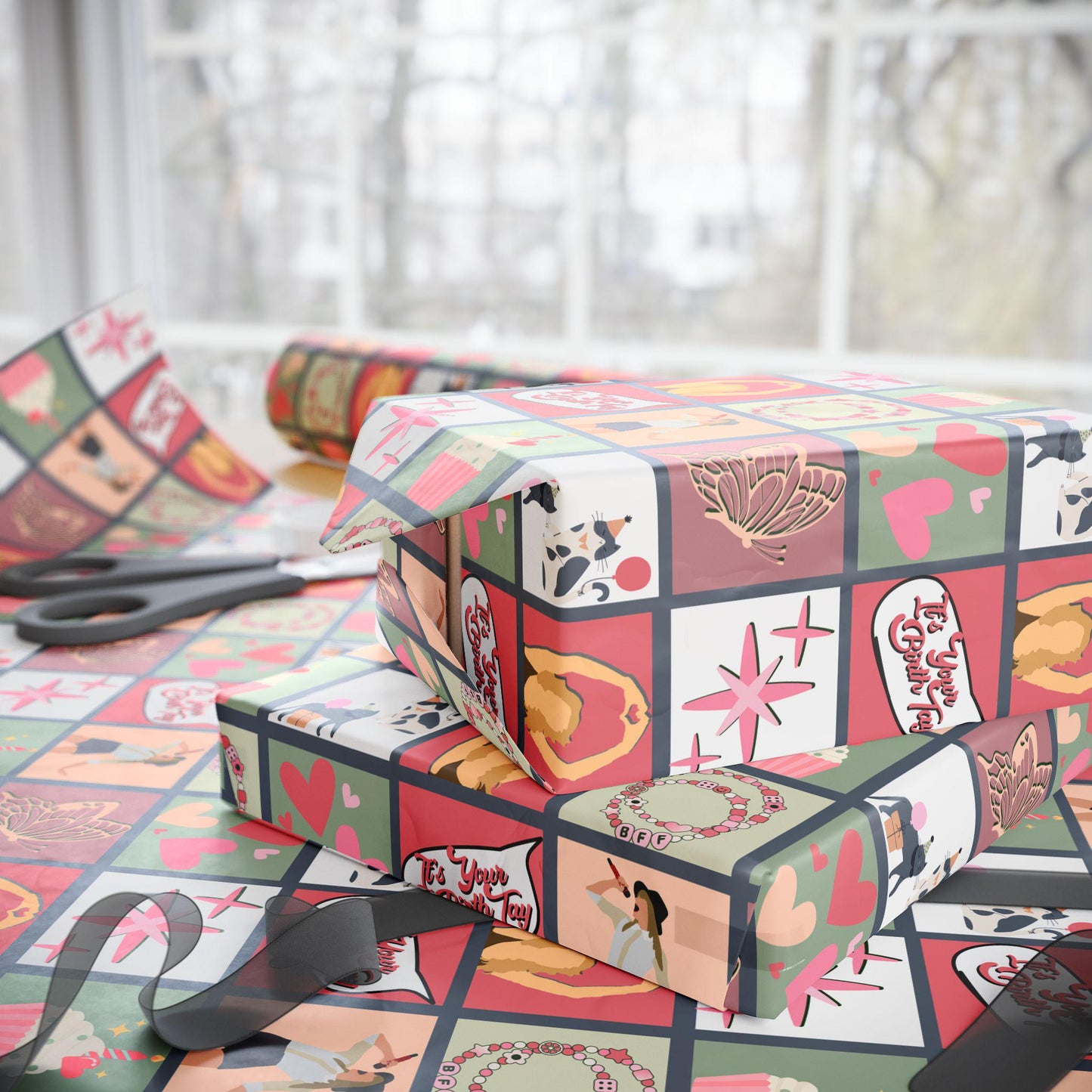 Taylor Birthday Gift Wrap: Pop Star Theme, Matte or Satin Finish