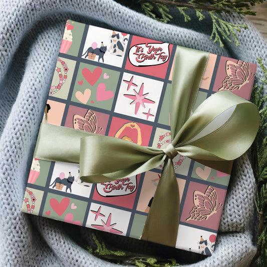 Taylor Birthday Gift Wrap: Pop Star Theme, Matte or Satin Finish