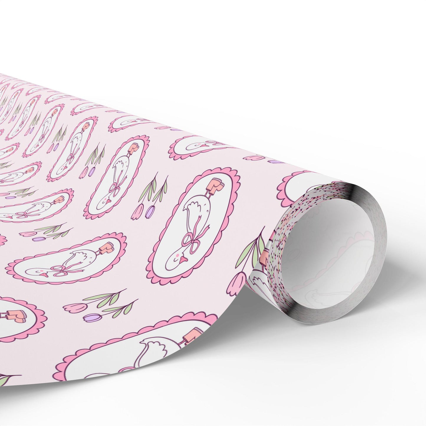 Pink Mother Goose Wrapping Paper: Baby Shower Gift Wrap