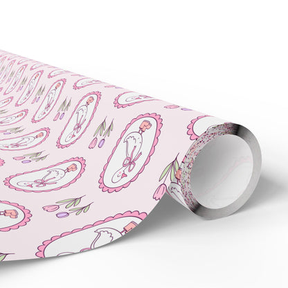 Pink Mother Goose Wrapping Paper: Baby Shower Gift Wrap