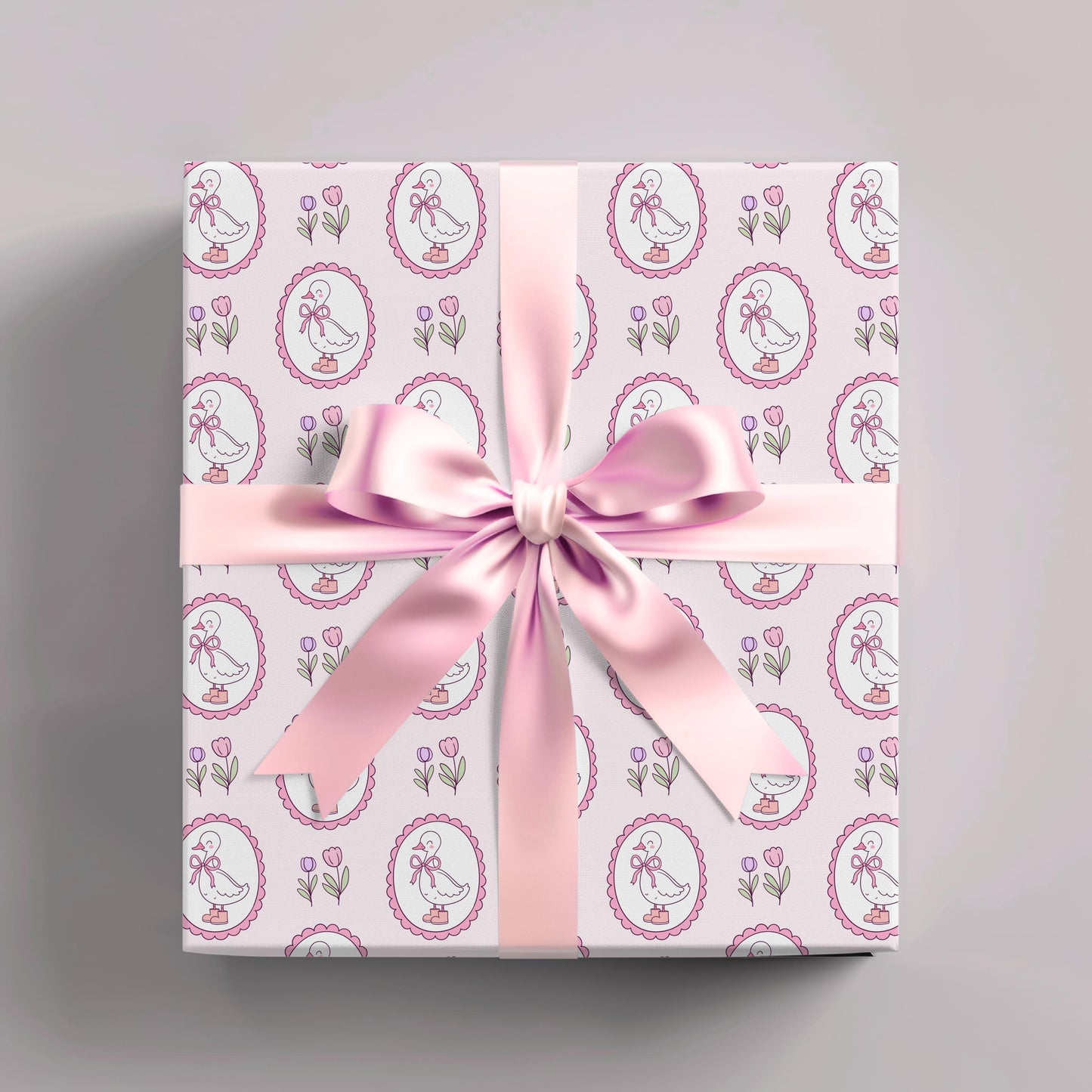 Pink Mother Goose Wrapping Paper: Baby Shower Gift Wrap
