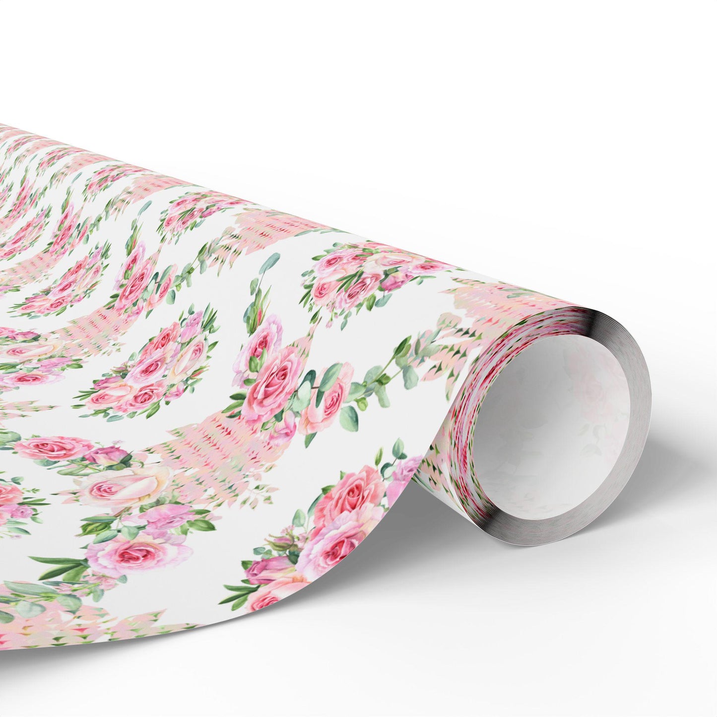 Soft Pink Floral Wrapping Paper: Coquette Preppy Gift Wrap