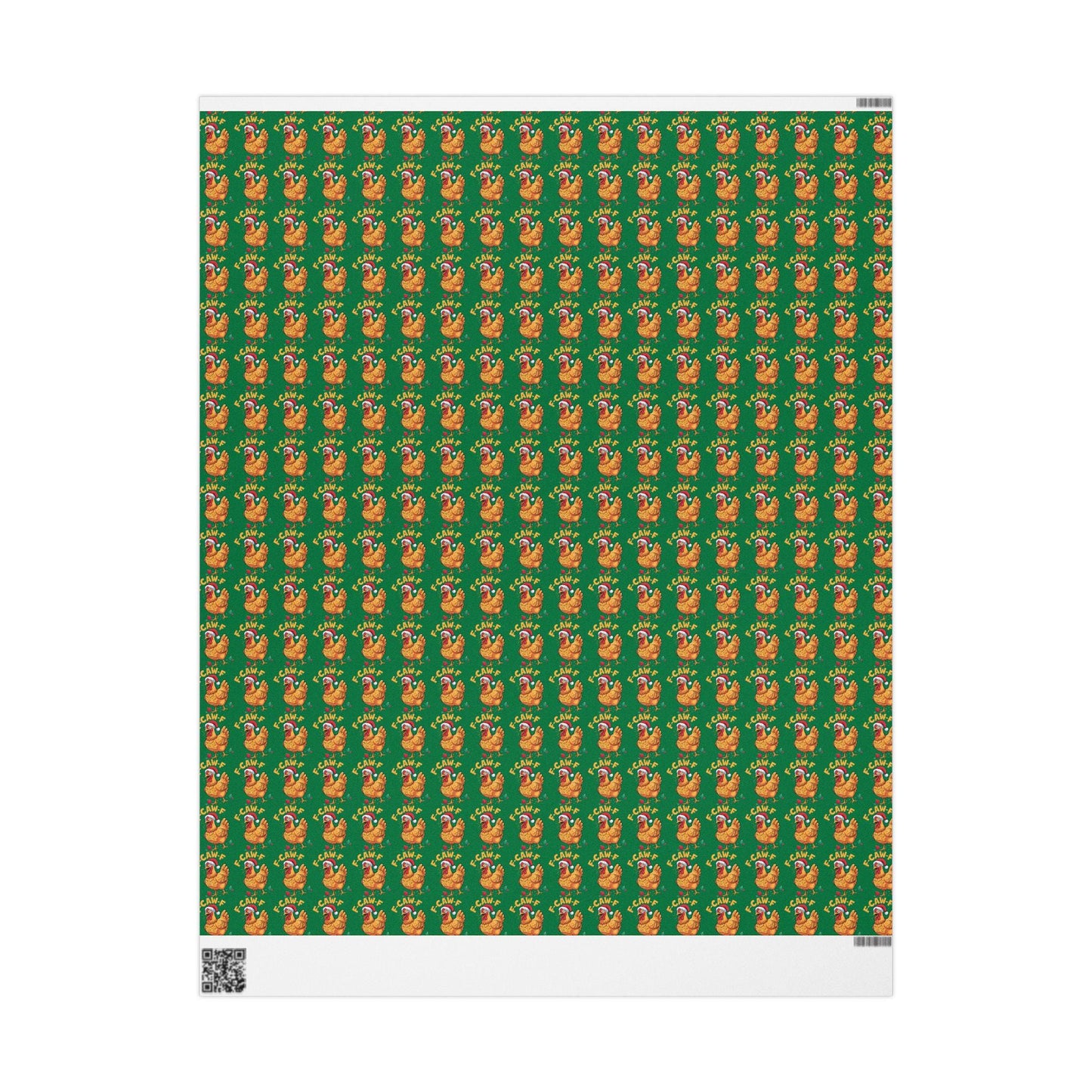 Funny F-Caw-F Chicken Christmas Wrapping Paper Holiday Gift Wrap Gag Gift Wrap Seasonal Gift Wrap