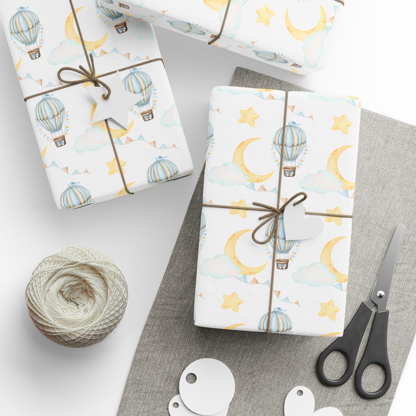 Hot Air Balloon Wrapping Paper: Whimsical Watercolor Gift Wrap