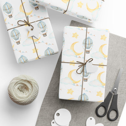 Hot Air Balloon Wrapping Paper: Whimsical Watercolor Gift Wrap