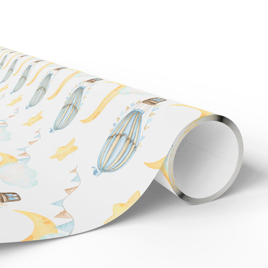 Hot Air Balloon Wrapping Paper: Whimsical Watercolor Gift Wrap