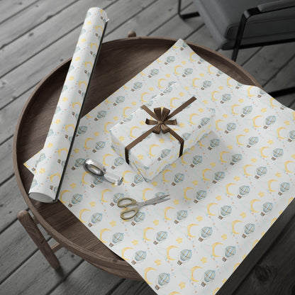 Hot Air Balloon Wrapping Paper: Whimsical Watercolor Gift Wrap